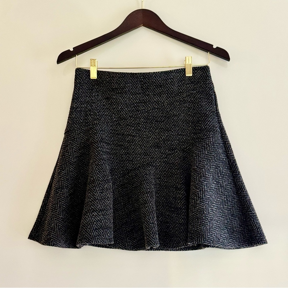 LOFT Black Herringbone Skirt